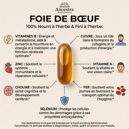 Gélules de foie de bœuf nourri à l’herbe