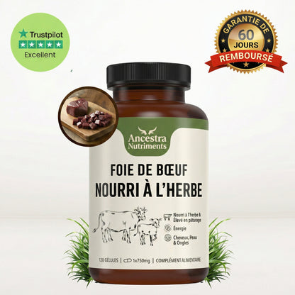 Gélules de foie de bœuf nourri à l’herbe